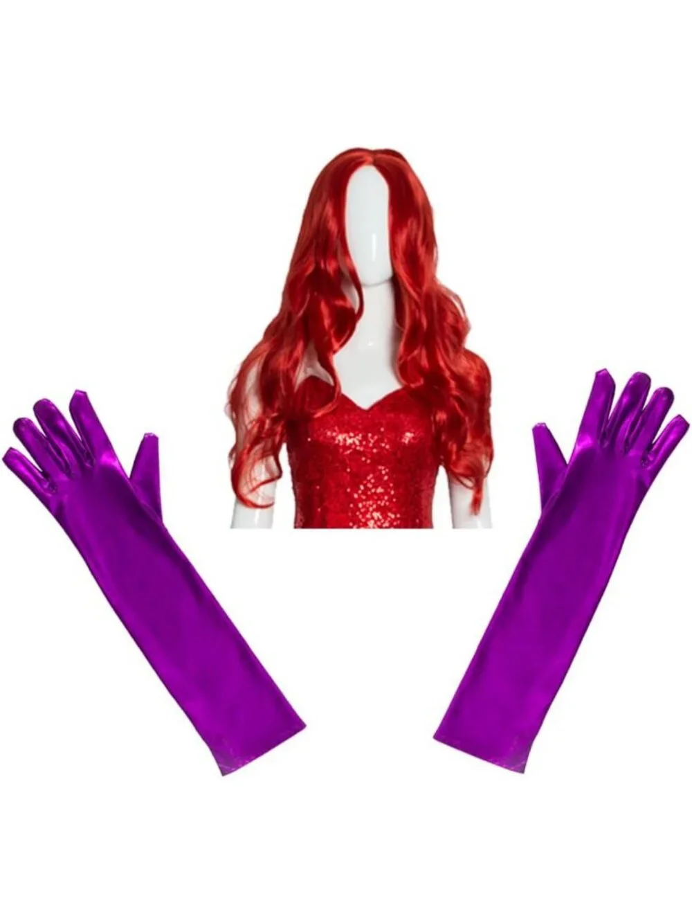 Sequin Red Rabbit Costume Dress with Gloves & Wig | Fun Cosplay Outfit